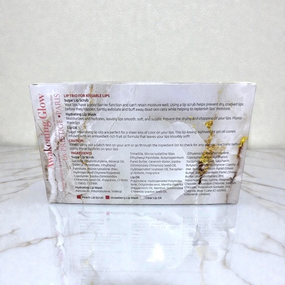 BNWT La Prestige Paris Awakening Glow Lip Trio Scrub Mask Oil Luxury Set - Picture 7 of 9